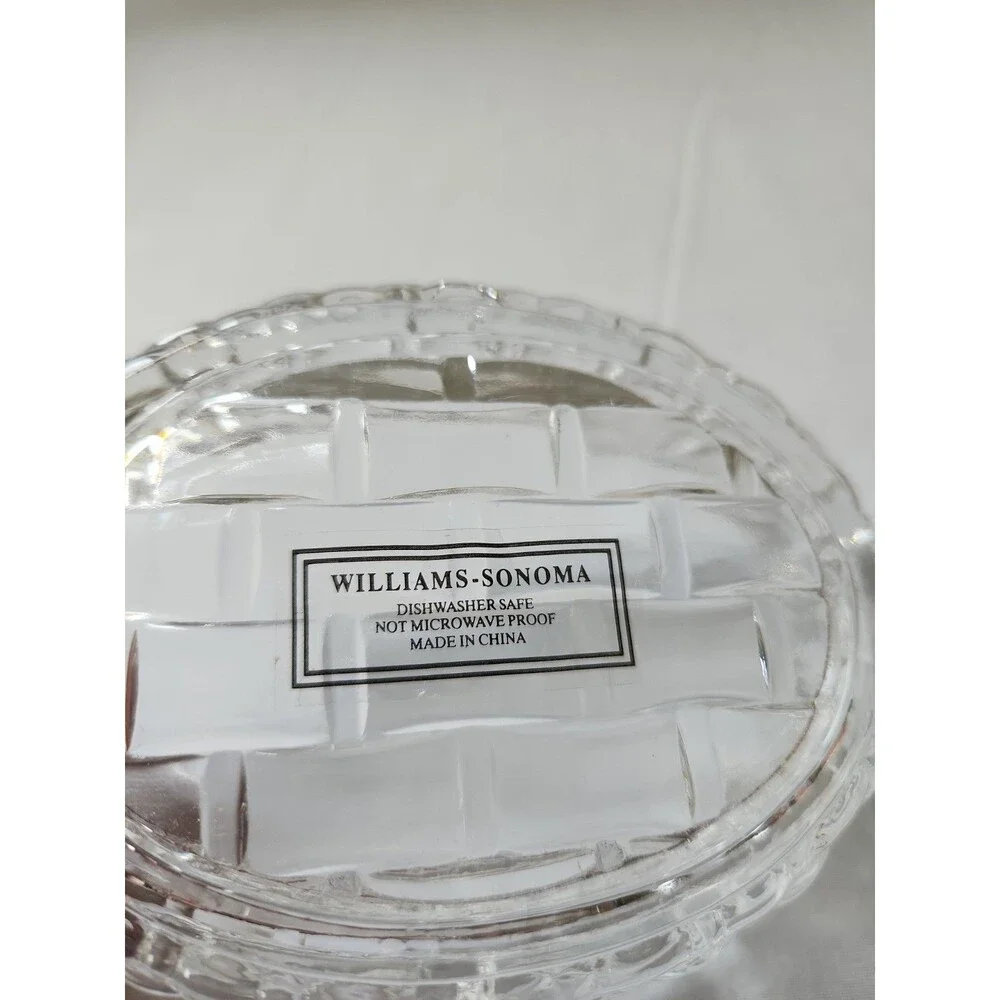 Vintage  William Sonoma Bunny on Nest Clear Glass Covered Dish